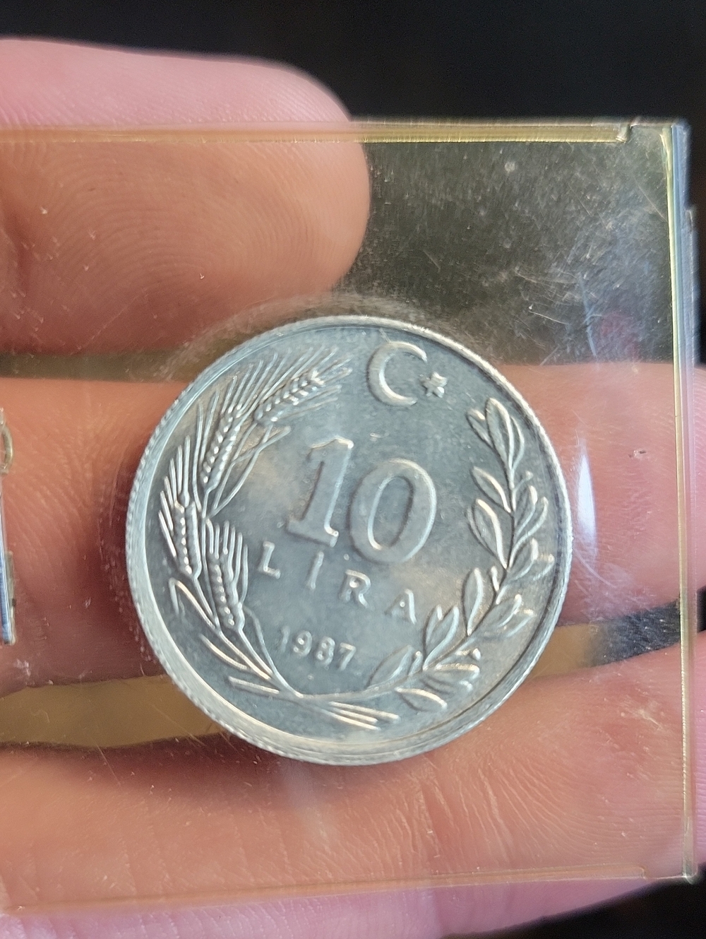 Classic 1987 Turkish 10 Lira Coin- Silver Tones